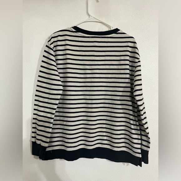 Jane and Delancey NWT cotton pull over White & black stripes Sz M - Picture 3 of 4